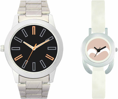 

VALENTIME VL01VT20 New Latest Stylish Designer Collection Leather Combo Couple Silver Metal bracelet Fancy Casual Best Offer Watch - For Men & Women