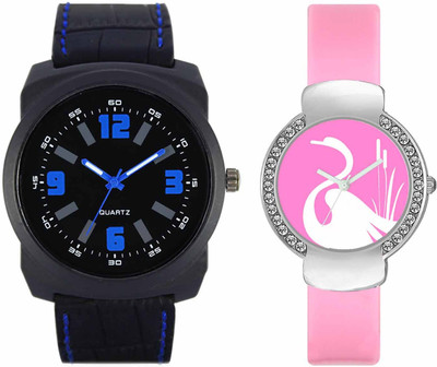 

VALENTIME VL32VT24 New Latest Stylish Designer Collection Leather Combo Diamond Couple Fancy Casual Best Offer Watch - For Men & Women