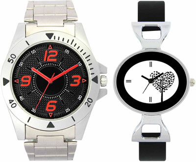 

VALENTIME VL02VT27 New Latest Stylish Designer Collection Leather Combo Couple Silver Metal bracelet Fancy Casual Best Offer Watch - For Men & Women