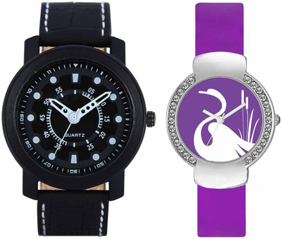 

VALENTIME VL15VT22 New Latest Stylish Designer Collection Leather Combo Couple Diamond Fancy Casual Best Offer Watch - For Men & Women