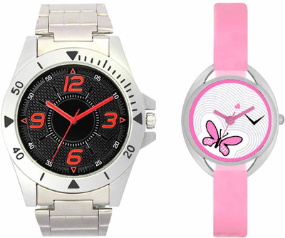 

VALENTIME VL02VT03 New Latest Stylish Designer Collection Leather Combo Couple Silver Metal bracelet Fancy Casual Best Offer Watch - For Men & Women