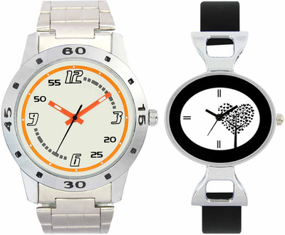 

VALENTIME VL04VT27 New Latest Stylish Designer Collection Leather Combo Couple Silver Metal bracelet Fancy Casual Best Offer Watch - For Men & Women