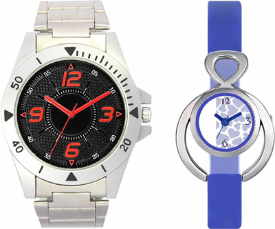 

VALENTIME VL02VT12 New Latest Stylish Designer Collection Leather Combo Couple Silver Metal bracelet Fancy Casual Best Offer Watch - For Men & Women