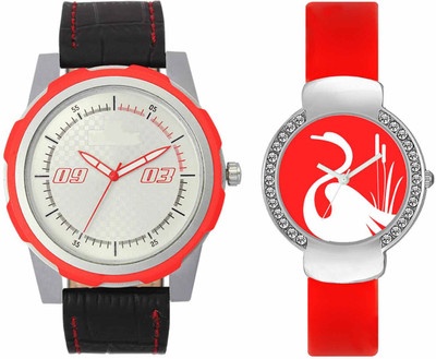

VALENTIME VL42VT25 New Latest Stylish Designer Collection Leather Combo Couple Fancy Diamond Casual Best Offer Watch - For Men & Women