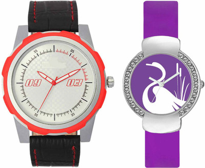 

VALENTIME VL42VT22 New Latest Stylish Designer Collection Leather Combo Couple Diamond Fancy Casual Best Offer Watch - For Men & Women