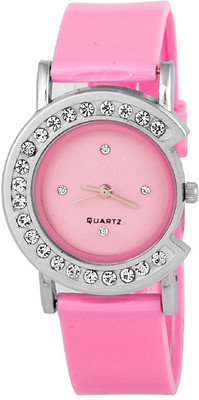 

KNACK letter c shape pink beautiful color women combo Watch - For Girls