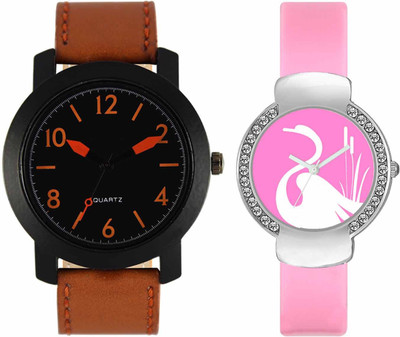 

VALENTIME VL19VT24 New Latest Stylish Designer Collection Leather Combo Diamond Couple Fancy Casual Best Offer Watch - For Men & Women