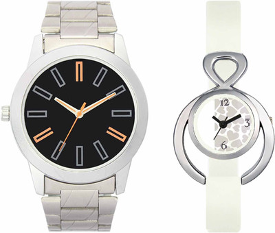 

VALENTIME VL01VT15 New Latest Stylish Designer Collection Leather Combo Couple Silver Metal bracelet Fancy Casual Best Offer Watch - For Men & Women