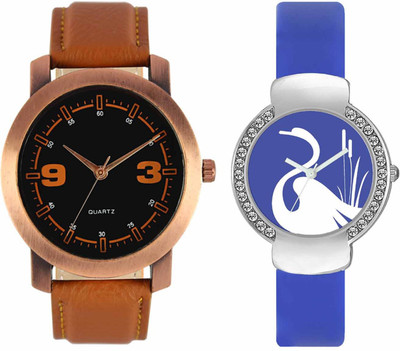 

VALENTIME VL21VT23 New Latest Stylish Designer Collection Leather Combo Couple Fancy Casual Diamond Best Offer Watch - For Men & Women