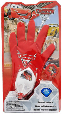 

GoMerryKids Cars Hand Gloves with Disc Launcher Single Hand Glove with Light and Sound, Birthday Gift for Kids (Cars) (Multicolor)(Red)