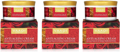 

Vaadi Herbals Anti-Ageing Cream with extracts of Almonds, Wheatgerm and Rose (150 gms x 3)(150 g)