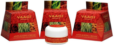 

Vaadi Herbals Anti-Ageing Cream - Almond, Wheatgerm Oil & Rose (30 gms x 3)(90 g)