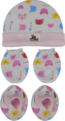 

Kidbee Baby Printed Soft Booties Cap Combo Set(Multicolor)