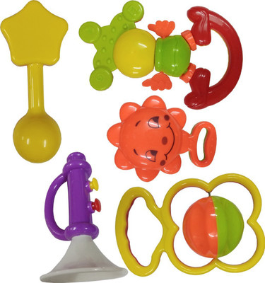 

Kidbee Baby Set Of 5 Pcs Pouch Bag Pack Rattle Set Rattle(Multicolor)
