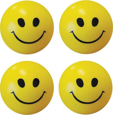 

Hg Smiley face Squeeze Balls for kids and adults for stress relief and playing Foam Ball(Pack of 4, Yellow)