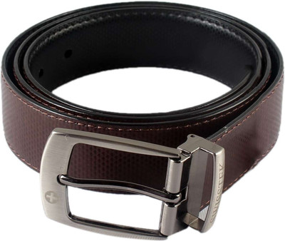 

Swisstek Men Casual Brown Artificial Leather Reversible Belt, Black;brown
