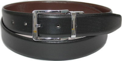

Torque Dzinte Men Formal Black Genuine Leather Reversible Belt