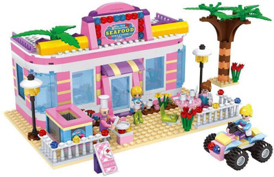 

Pacific Toys Girl's Plastic Restaurant Corner Cafe Friends City Creator House Building Blocks, (Multicolour) - Set of 500by Webby(Multicolor)