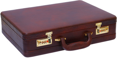 

Brand Leather Expandable Briefcase Large Briefcase - For Men(Brown)