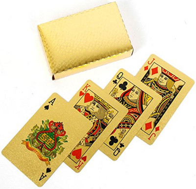 

ME&YOU Special Diwali Gifts Gold Plated Playing Card with Exclusive Wooden Box (1 Set) IZ18GoldenPlayingCard-001(Golden)