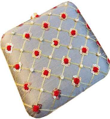 

Craftbazaar Party Grey Clutch