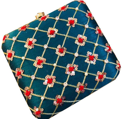 

Craftbazaar Party Blue Clutch