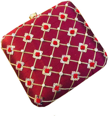 

Craftbazaar Party Maroon Clutch