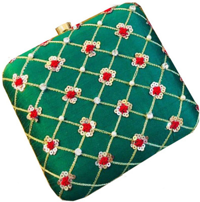 

Craftbazaar Party Green Clutch