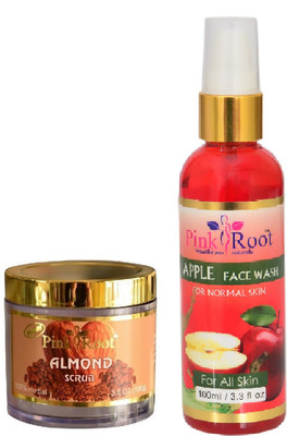 

Pink Root ALMOND SCRUB 100G WITH APPLE FACE WASH 100ML(Set of 2)