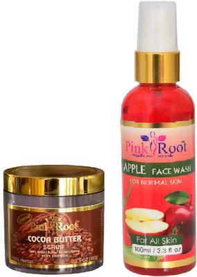 

Pink Root COCOA BUTTER SCRUB 100G WITH APPLE FACE WASH 100ML(Set of 2)