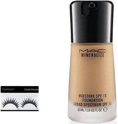 

FASHION 1 MAC MOISTURE FOUNDATION (NATURAL)set of 2 With One Pair Of Eyelashes(Set of 2)