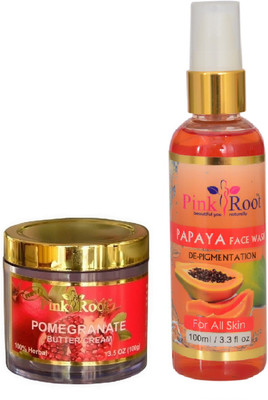 

Pink Root POMEGRANATE BUTTER CREAM 100G WITH PAPAYA FACE WASH 100ML(Set of 2)