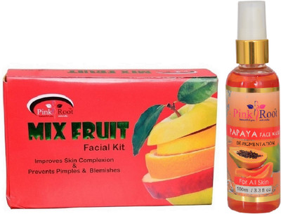 

Pink Root MIX FRUIT KIT 83G WITH PAPAYA FACE WASH 100ML(Set of 2)
