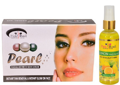 

Pink Root PEARL KIT 83G WITH LEMON FACE WASH 100ML(Set of 2)