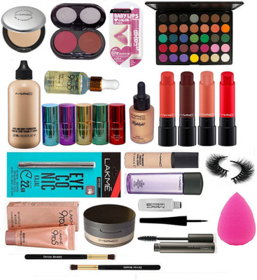 

divas beauty Makeup Brush 2 & Mac. Zoom Lash Mascara,Liquid Eyeliner,Face Loose Powder,Liptensity Lipstick Set Of 4,Prep+Prime Highlight,35 Shades Eyeshaodow palette,2Shades Blusher,Pressed Compact,Face And Body Foundation,Pro Longwear Concealer,Pro Eye M