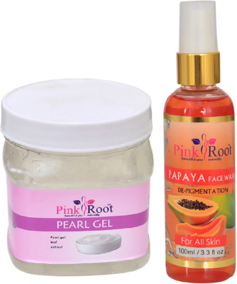 

Pink Root PEARL GEL 500ML WITH PAPAYA FACE WASH 100ML(Set of 2)