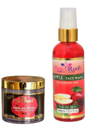 

Pink Root ENGLISH ROSE SCRUB 100G WITH APPLE FACE WASH 100ML(Set of 2)