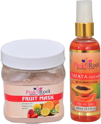 

Pink Root FRUIT MASK 500ML WITH PAPAYA FACE WASH 100ML(Set of 2)