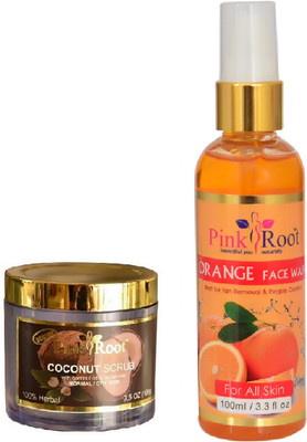 

Pink Root COCONUT SCRUB 100G WITH ORANGE FACE WASH 100ML(Set of 2)