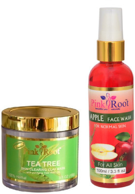 

Pink Root TEA TREE MASK 100G WITH APPLE FACE WASH 100ML(Set of 2)