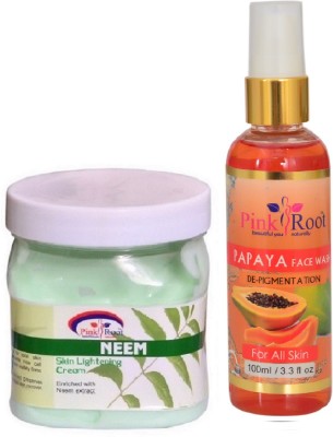 

Pink Root NEEM CREAM 500ML WITH PAPAYA FACE WASH 100ML(Set of 2)