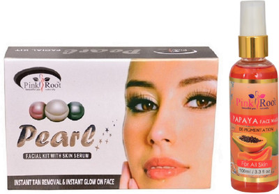 

Pink Root PEARL KIT 83G WITH PAPAYA FACE WASH 100ML(Set of 2)