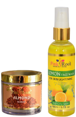 

Pink Root ALMOND SCRUB 100G WITH LEMON FACE WASH 100ML(Set of 2)