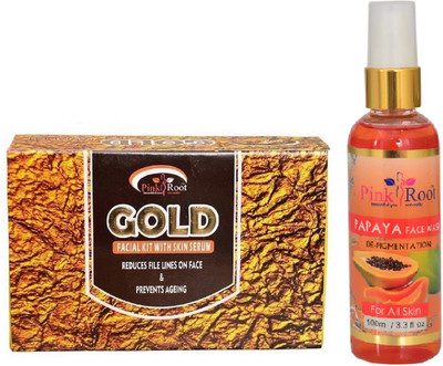 

Pink Root GOLD KIT 83G WITH PAPAYA FACE WASH 100ML(Set of 2)