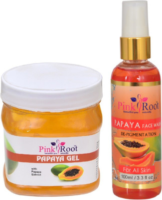 

Pink Root PAPAYA GEL 500ML WITH PAPAYA FACE WASH 100ML(Set of 2)