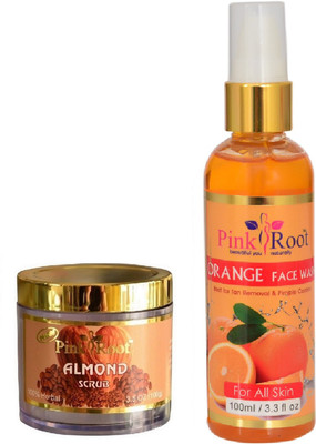 

Pink Root ALMOND SCRUB 100G WITH ORANGE FACE WASH 100ML(Set of 2)