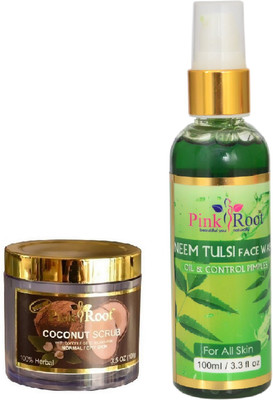 

Pink Root COCONUT SCRUB 100G WITH NEEM FACE WASH 100ML(Set of 2)