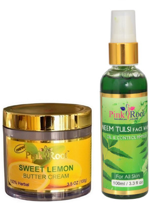 

Pink Root SWEET LEMON CREAM 100G WITH NEEM FACE WASH 100ML(Set of 2)