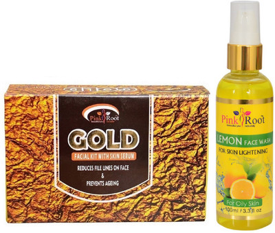 

Pink Root GOLD KIT 83G WITH LEMON FACE WASH 100ML(Set of 2)
