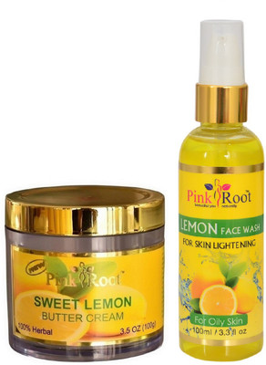 

Pink Root SWEET LEMON CREAM 100G WITH LEMON FACE WASH 100ML(Set of 2)